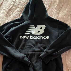 New Balance Black and White Logo Hoodie